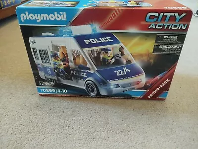 Barely Used PLAYMOBIL 70899 City Action Police Van With Orig. Box & Instructions • £14