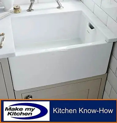 Rangemaster Farmhouse Ceramic Belfast Sink Single Bowl CFBL595WH Inc Waste Kit • £202.99