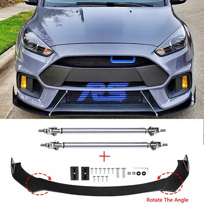 For Ford Focus RS ST MK3 MK4 Car Front Bumper Lip Splitter Spoiler +Strut Rods A • $65.33