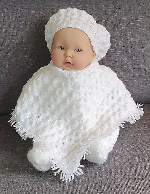 ***Hand Knitted Baby Poncho Set*** • £8.50