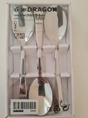 Ikea Dragon Cutlery Dessert Cake Slice Spoons Set NEW 500.903.81 Stainless Steel • £12.99