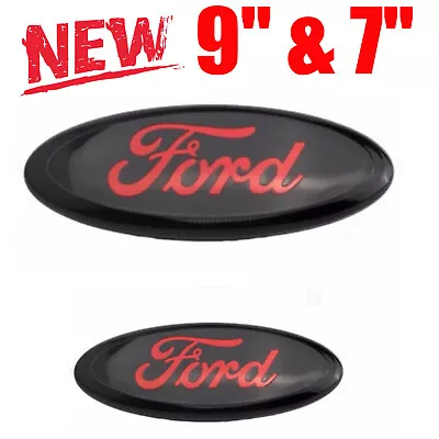 9  & 7  Compatible Ford Oval Badge Black/Red TRANSIT MK6 MK7 RANGER Front & Rear • $33.11