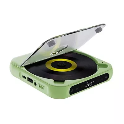 Portable CD Player Wall Mountable CD Music Player With FM Radio -Green Q9K61381 • £37.19