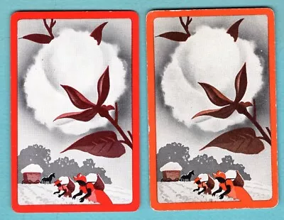 2 Single Swap Playing Cards COTTON BALL PEOPLE PICK COTTON DECO VINTAGE PAIR • $2.69