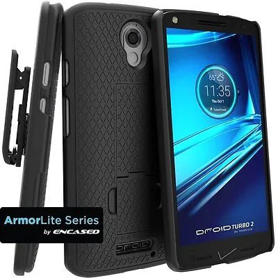 Motorola DROID Turbo 2 Belt Clip Holster Slim Fit Holster Grip Shell Combo • $9.71