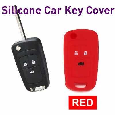 Silicone Car Key Cover Protector Fits For Holden Cruze Flip 3-Button Key RED • $14.50