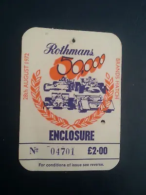 £6.99 • Buy 1972 ROTHMANS 50,000 PASS Brands Hatch (F1 / Formula 1)