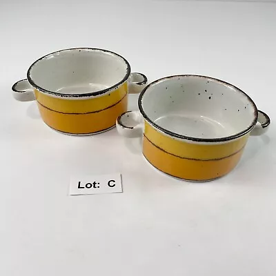 £46.60 • Buy 2 Vintage Mid Century Handle Stonehenge Midwinter Sun England Soup Bowls 4 1/2 