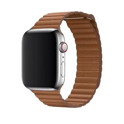 $104.71 • Buy Genuine Apple Watch 42mm/44mm Leather Loop Watch Band Strap Large - Saddle Brown