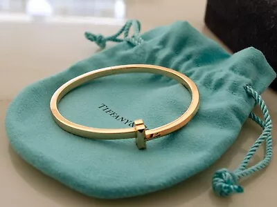 Authentic Tiffany & Co T-one Hinged Narrow Bangle RRP $7600 AUD/with AUTH CERTIF • $4500