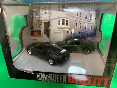 2011 Steve McQueen BULLITT (2) Car Diorama MUSTANG & CHARGER 1:64 Greenlight MIB • $39.99