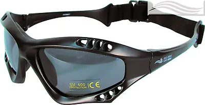 Polarised Matte Black Smoke Surf Sunglasses • £49.94