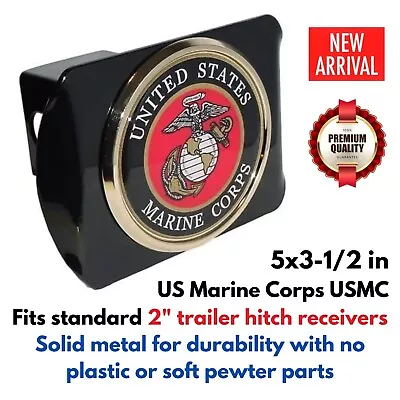 US Marine Corps USMC Seal Emblem Metal Trailer Hitch Cover For 2  Truck Receiver • $75.84