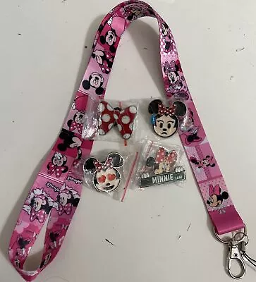 Disney Minnie Mouse Only Pins Lot Of 4 W/ Minnie Lanyard • $13