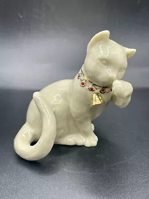 Vintage Seymour Mann Cat Figurine Kitten Enameled Jeweled Collar Philippines • $20