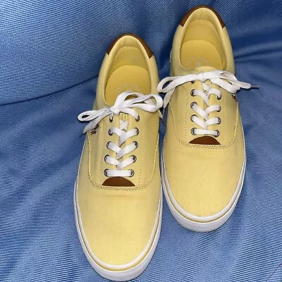 Ralph Lauren Polo Men’s Yellow Thorton Canvas Casual Low Shoe Sz. 12D • $28.99