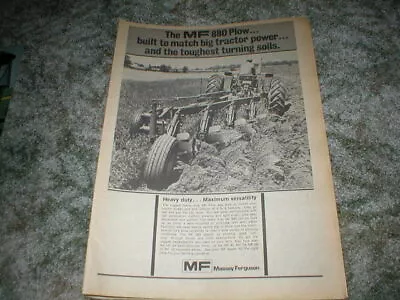 1972 Massey - Ferguson M-F 880 Plow Ad MF 82 MF 74 MF 66 MF 43  Implement • $6.25