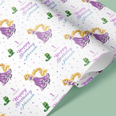TANGLED Disney Personalised Wrapping Paper / Add Name / Repunzel Gift Wrap • £4.55