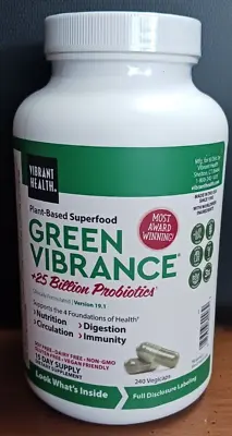 $31.99 • Buy Vibrant Health Green Vibrance ~ Vegan Superfood Pills  ~ 240 Caps EXP 5/2024