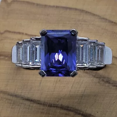 Emerald Cut 1.5K Tanzanite Ring • £125