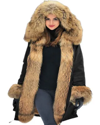 £39.99 • Buy Roiii Women Ladies Winter Long Warm Thick Parka Faux Fur Jacket Hooded Coat 8-20