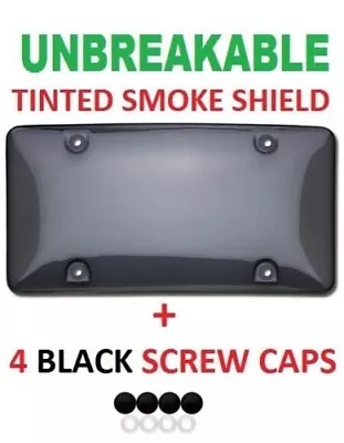 $7.95 • Buy Auto Car Clear Tinted License Plate Cover Smoked Bubble Shield Tag Black
