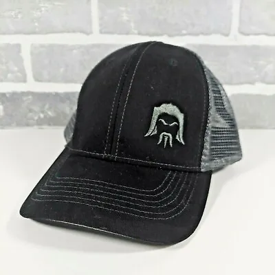 Head To Toe Black / Gray Mongolian Guy Snap Back Hat EUC Baseball Hat Cap • $9.99