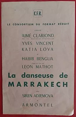 Plaquette LA DANSEUSE DE MARRAKECH Léon Mathot SIRENA ADGEMOVA Aimé Clariond • $11.17