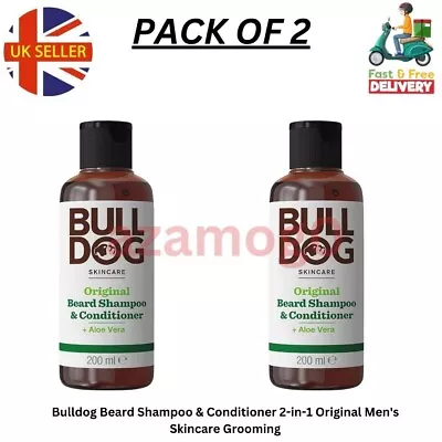 Bulldog Beard Shampoo & Conditioner 2-in-1 Original Men's Skincare Grooming • £21.99