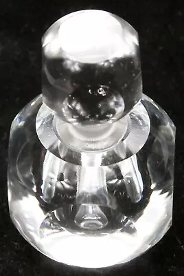 Vintage Clear Cut Crystal Glass Perfume Scent Bottle Round Faceted Vanity Old • $12.49