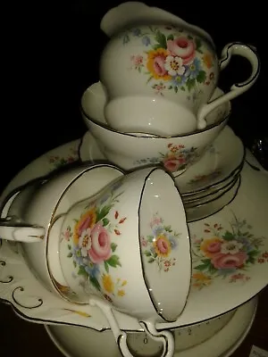 VINTAGE BONE CHINA BRIGHT COLOURFUL FLORAL PARAGON No.220 VARIOUS TEA SET PIECES • $8.48