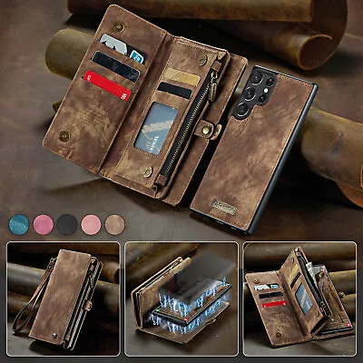 For Samsung S24 Ultra S23 S22S21 Note20 Magnetic Card Bag Wallet Flip Stand Case • $20.99