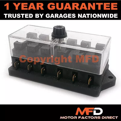 Car Motorcycle Quad Bike Fits 99% Cars 6 Way Universal Standard 12v Fuse Box • £5.50