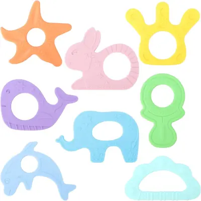 BEBOAN 8 Pack Teething Toys For Baby Soft Silicone Baby Teething Toys Set Baby • £12.32