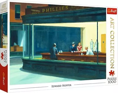 TREFL 1000 ART COLLECTION NIGHTHAWKS By EDWARD HOPPER JIGSAW PUZZLE • £15.99