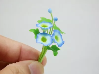 1 Pc Miniature Morning Glory Flower Clay Miniature Dollhouse Handmade 1:12 #2 • $1.96