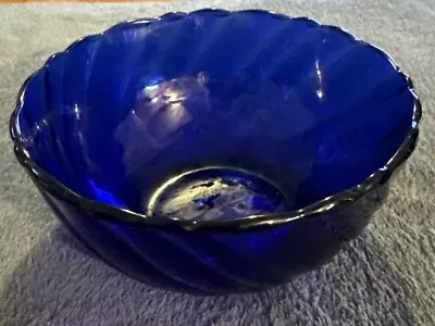 Bormioii Rocco  France Cobalt Blue Glass Bowl - Swirl Design - 5  • $8