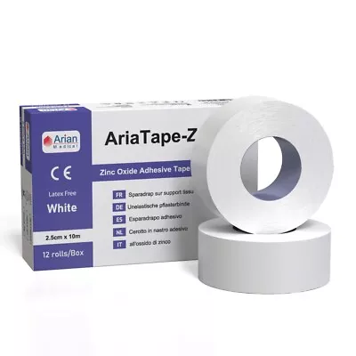 AriaTape Zinc Oxide Tape- 2.5cm X 10m - 6 Rolls • £6.90