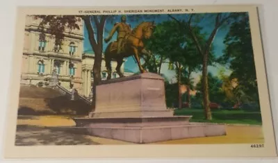 Vintage NY  Postcard Civil War General Sheridan Monument State Capitol Albany  • $3.93