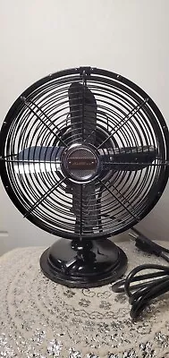 Restoration Hardware Allaire No. 8 Black Oscillating Fan Tilts 3 Speeds Works • $154