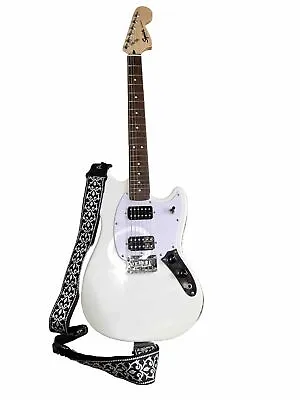 Gently Used Squier Mustang By Fender White 6 String Electric Guitar Strap Hanger • $189
