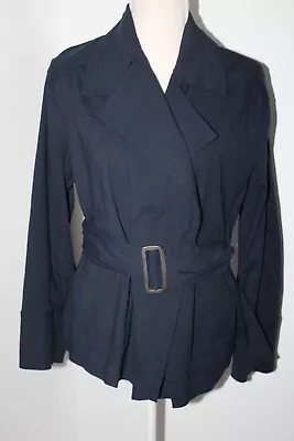 NWT Vince Belted Navy Blue Utility Jacket M Linen Blend • $85