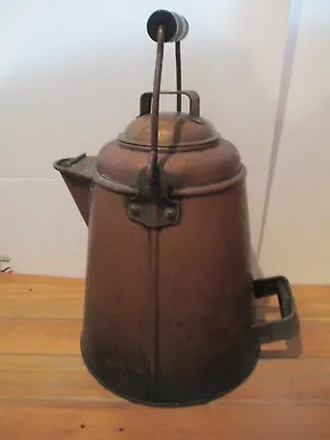 Large Vintage Cowboy Copper Coffee Pot Rustic Patina          BSMT • $151.20