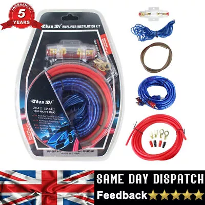 1500w Car Power Amplifier Wiring Kit Audio Subwoofer AMP RCA Power Cable Sub UK  • £9.95