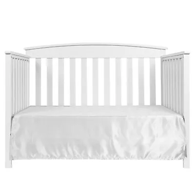 EHP 1 Piece Solid Satin Crib Skirt Dust Ruffle Nursery Crib Toddler Bed Skirt • $10.99