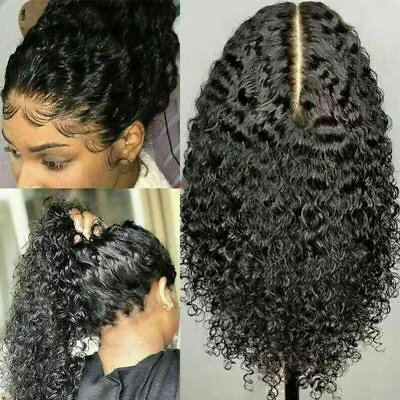 AA Human Hair Lace Front Wig Womens Brazilian Human Long Curly Wavy Hair Wigs • $13.01