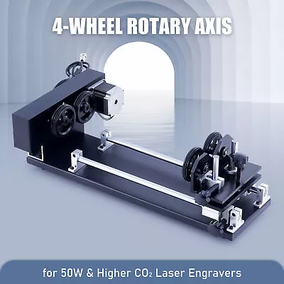 OMTech 4 Wheel Rotary Axis For 60W 80W 100W 130W 150W CO2 Laser Cutter Engraver • $223.99