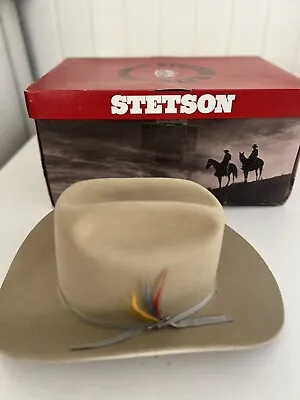 Vintage Stetson Cowboy Hat Bison Style 7 1/8 • $150