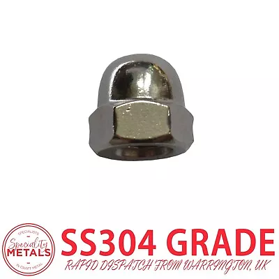 M10 (10mm) Dome Nuts Hex Domed Nuts Stainless Steel A2 | DIN 1587 | 2-100 Packs • £5.25