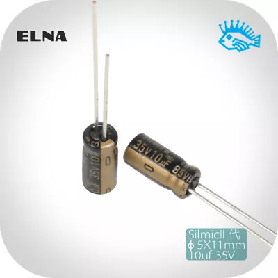 10uF 35V ELNA SILMIC II RFS Fever Audio Electrolytic Capacitor 10uF35V 10uF 5X11 • $1.48